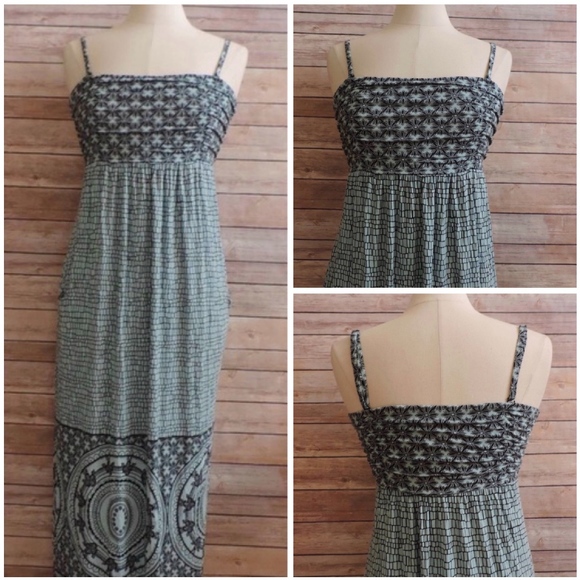 Soma Dresses & Skirts - SOMA ~ Small Knit Maxi Dress Blue FLORAL Empire